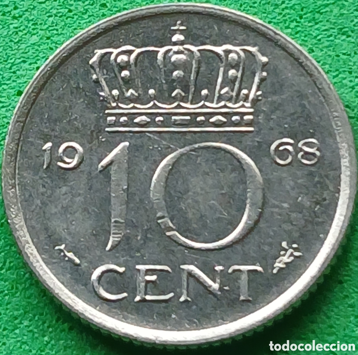 Monedas antiguas de Europa: Pa&iacute;ses Bajos 10 cent 1968 km#182