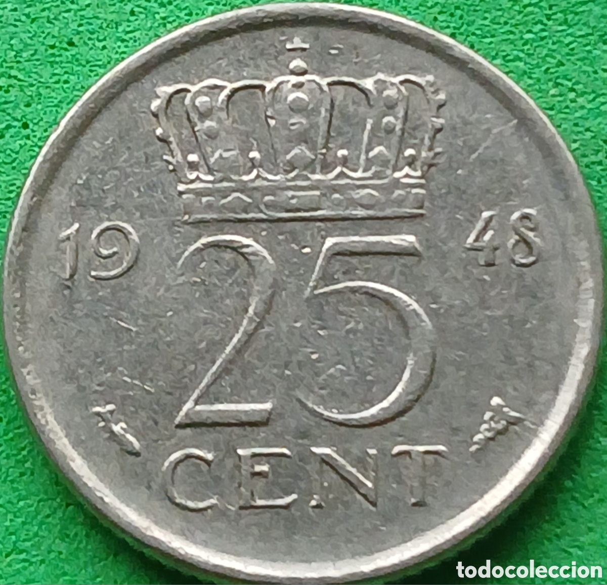 Monedas antiguas de Europa: Pa&iacute;ses Bajos 25 cent 1948 km#178