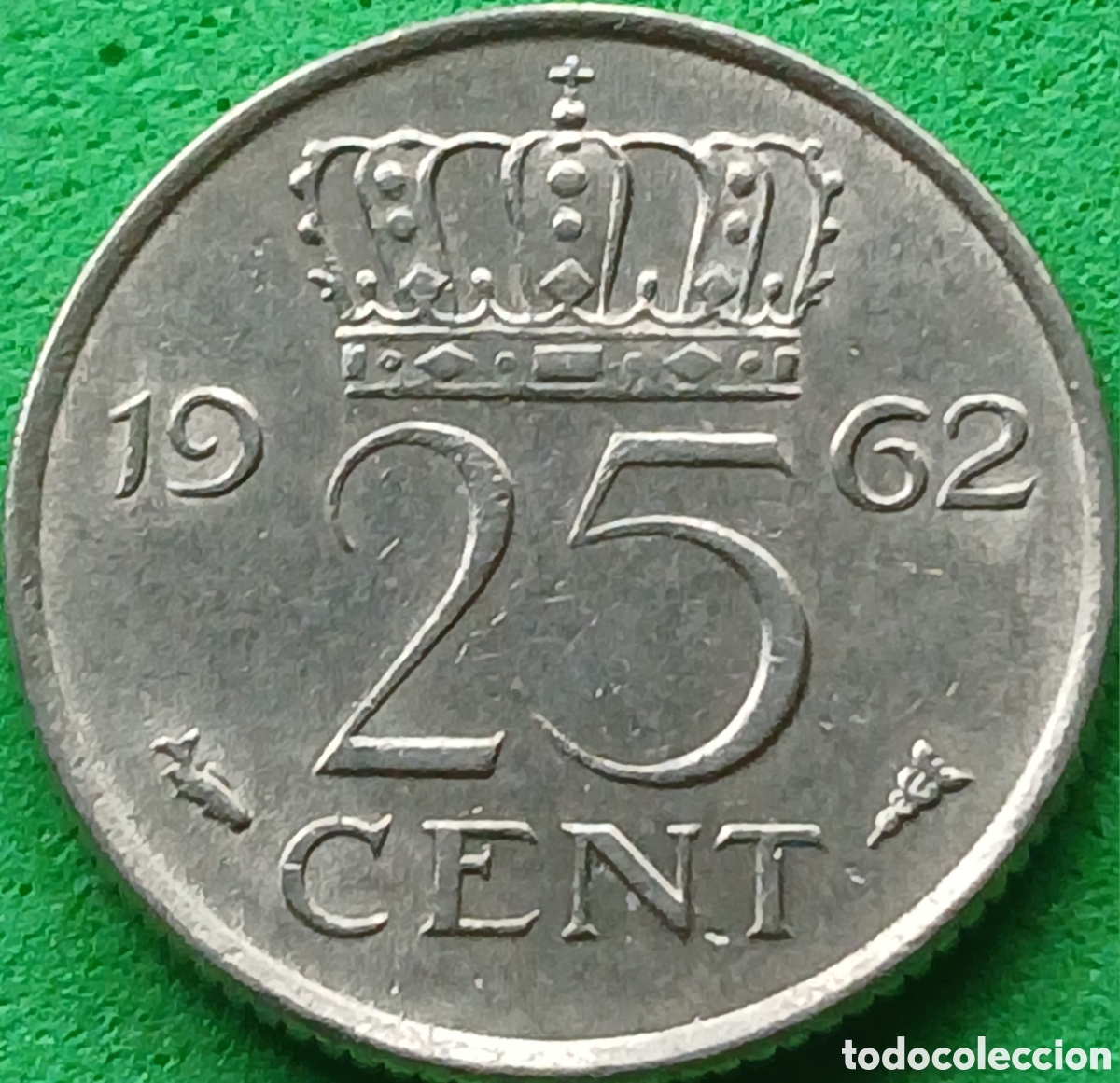 Monedas antiguas de Europa: Pa&iacute;ses Bajos 25 cent 1962 km#183