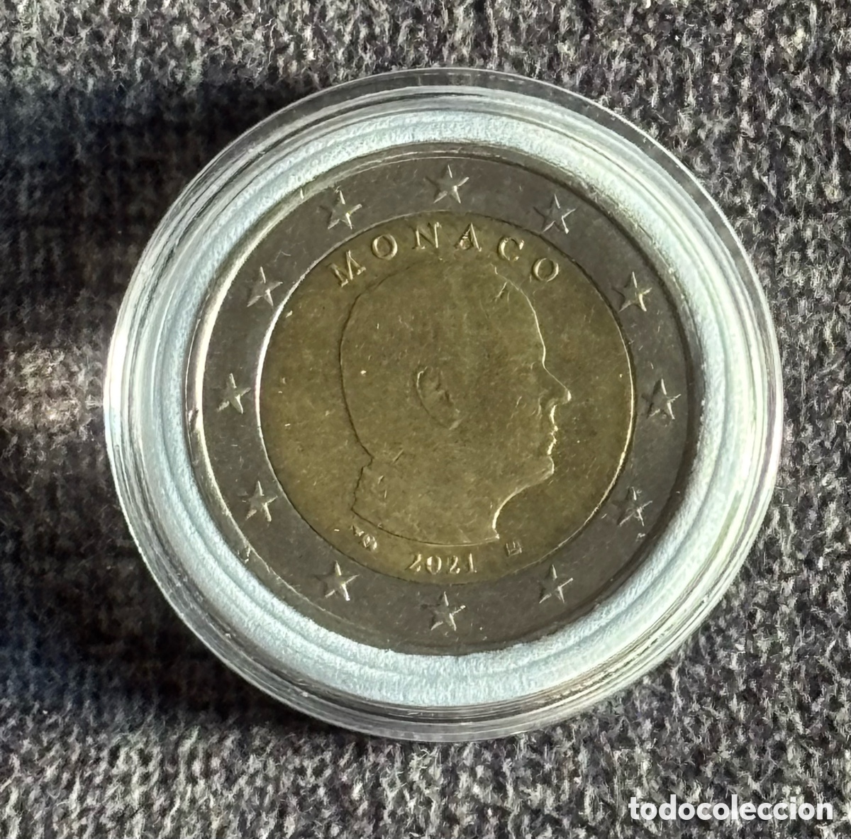 Monedas antiguas de Europa: Moneda 2 Euros Monaco 2021 Alberto II Encapsulada Colecci&oacute;n Circulada UNC/XF⁠