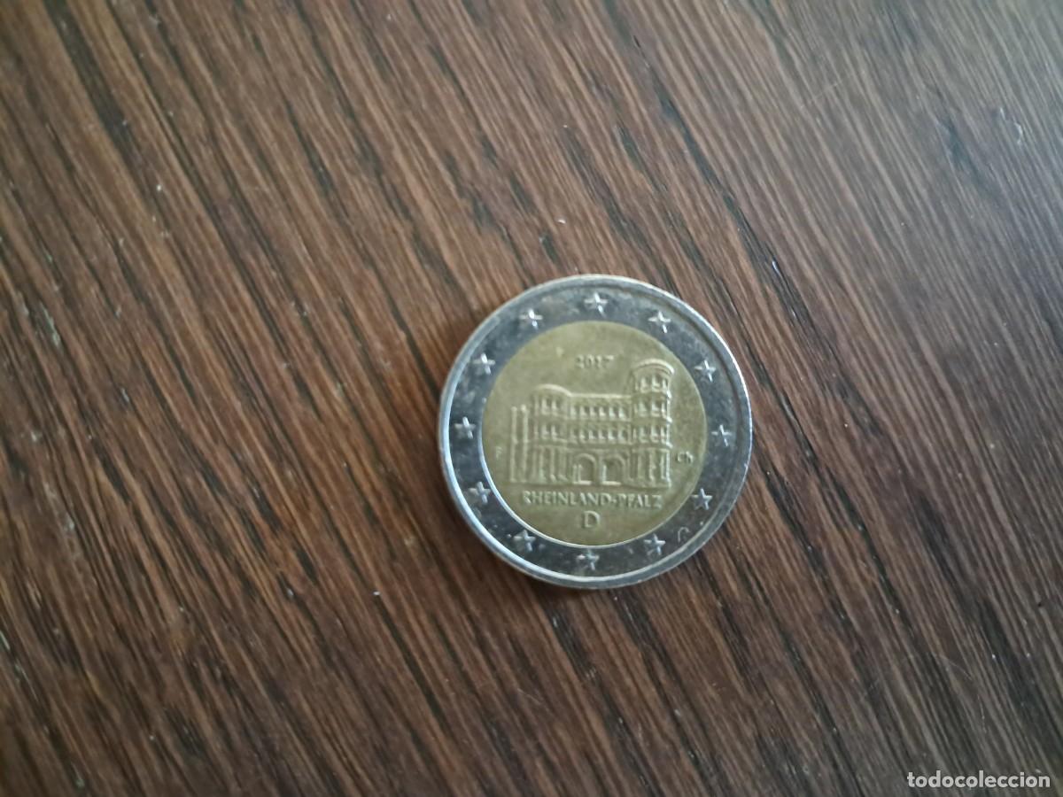 Monedas antiguas de Europa: moneda de 2 euros de Alemania, a&ntilde;o 2017, Rheiland-Pfalz, ceca F