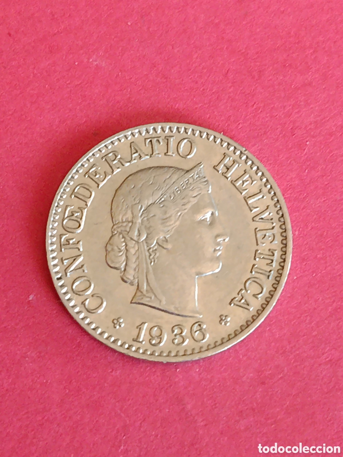 Monedas antiguas de Europa: SUIZA. 10 RAPPEN DE 1936. EBC.