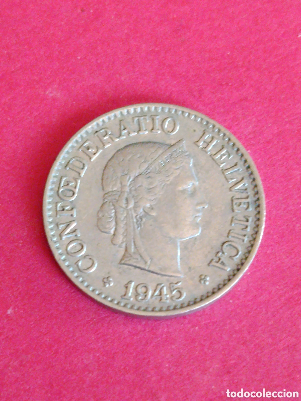 Monedas antiguas de Europa: SUIZA. 10 RAPPEN DE 1945. MBC.