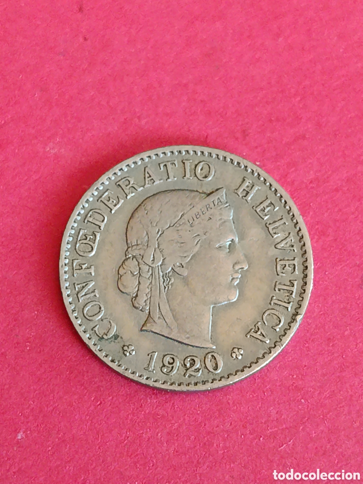 Monedas antiguas de Europa: SUIZA. 5 RAPPEN DE 1920. MBC.
