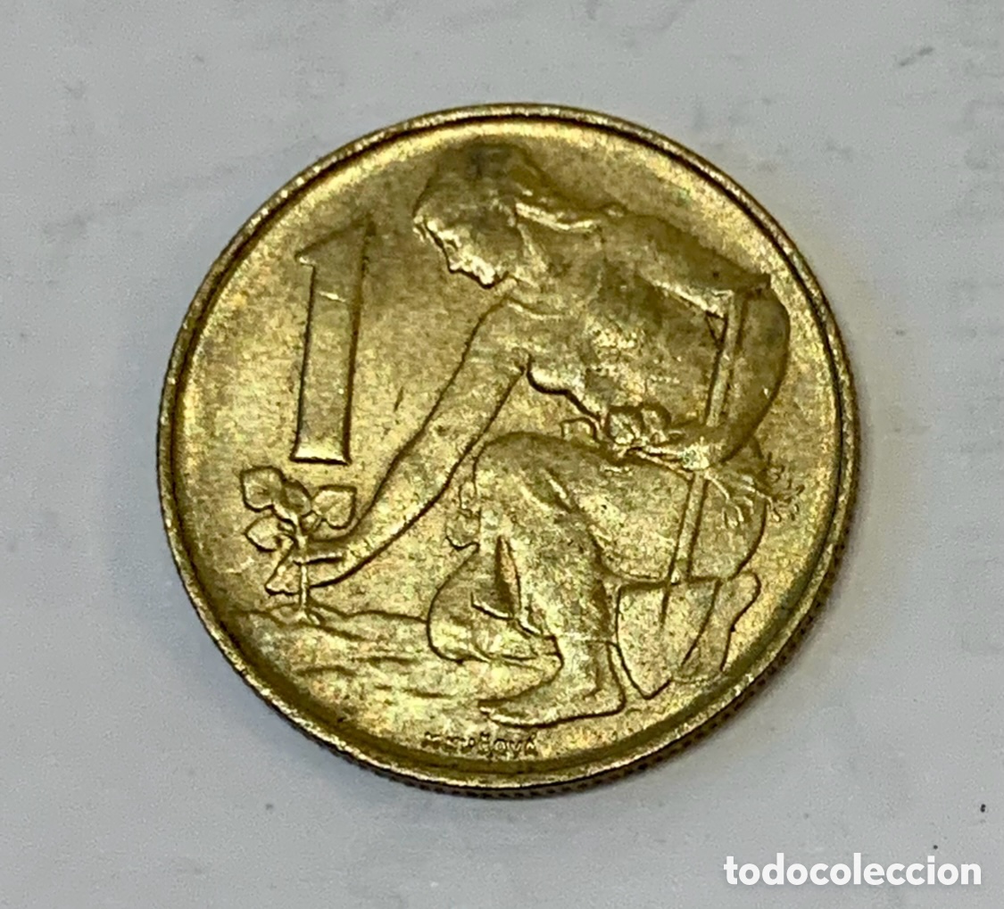 Monedas antiguas de Europa: Moneda. Rep&uacute;blica Ceska. 1 Ck. 1992.