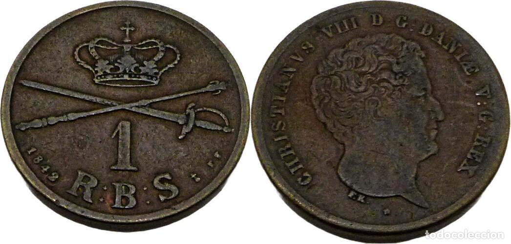 Monedas antiguas de Europa: DINAMARCA 1 RIGSBANKSKILLING 1842