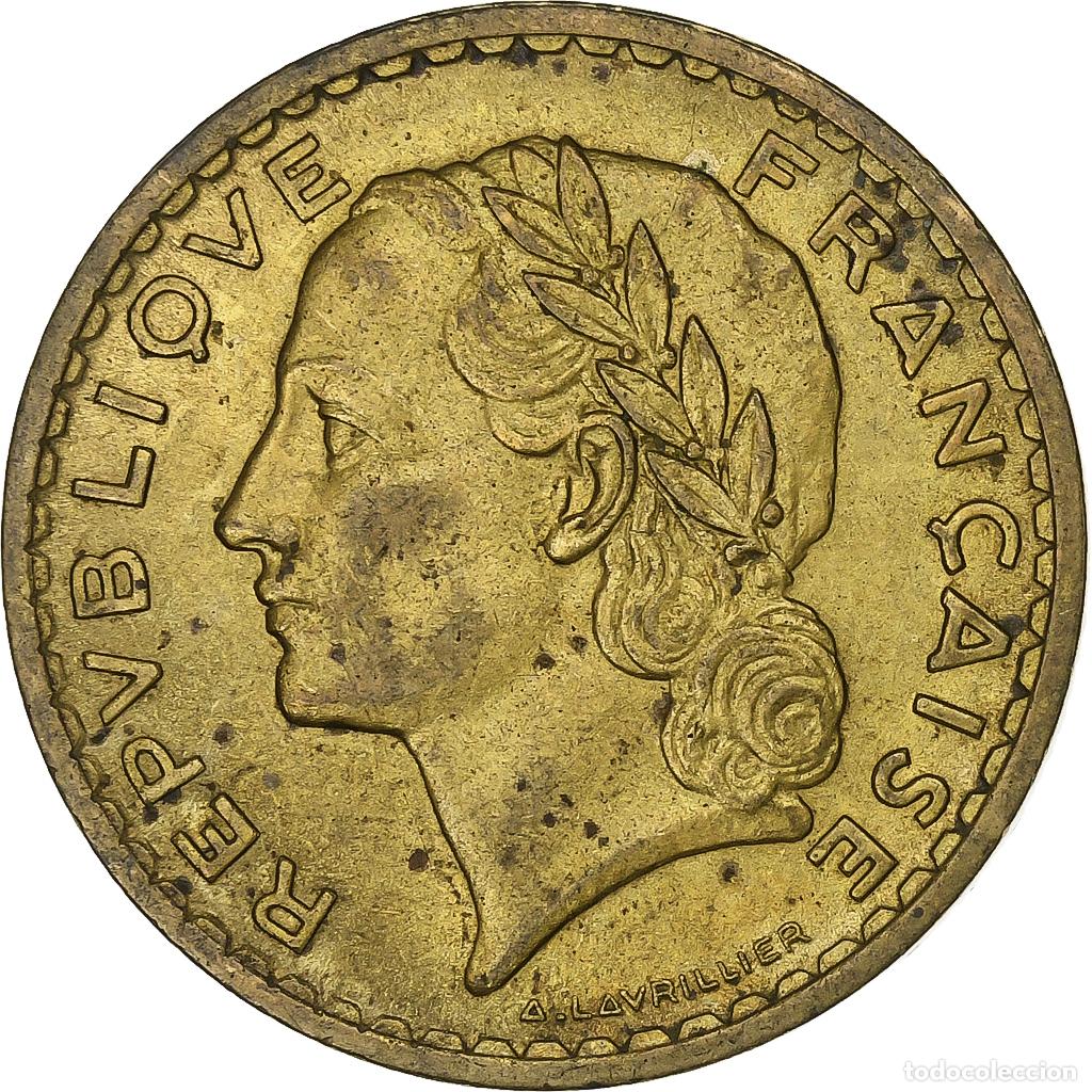 Monedas antiguas de Europa: [#226805] Francia, 5 Francs, Lavrillier, 1939, Aluminio - bronce, MBC, KM:888a.1
