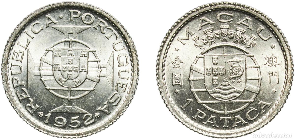 Monedas antiguas de Europa: China Macau Portuguese Overseas Province 1952 1 Pataca Silver (.720) (4500000) 3.03g UNC KM 4 Sch&ouml;