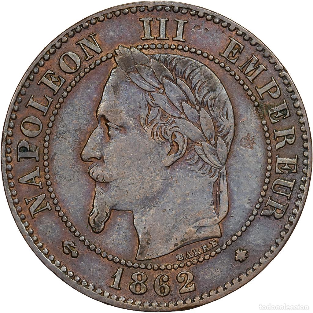 Monedas antiguas de Europa: [#227619] Francia, Napoleon III, 2 Centimes, Napol&eacute;on III, 1862, Paris, Bronce, MBC