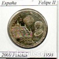 Monedas antiguas de Europa: ESPA&Ntilde;A 1998, 2000 PESETAS, FELIPE II, AG;