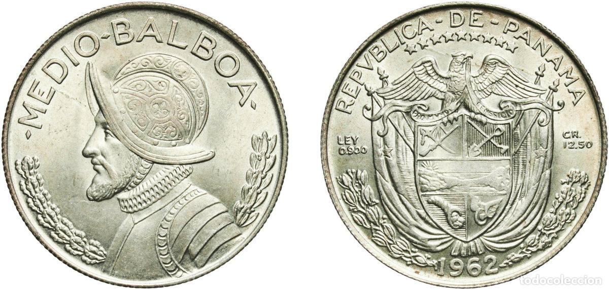 Monedas antiguas de Europa: Panama Republic 1962 &frac12; Balboa Silver (.900) (Copper .100) Royal Mint (Tower Hill) (700000) 12.59g U