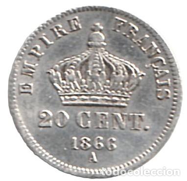 Monedas antiguas de Europa: Francia 20 centimos 1866 A KM# 805