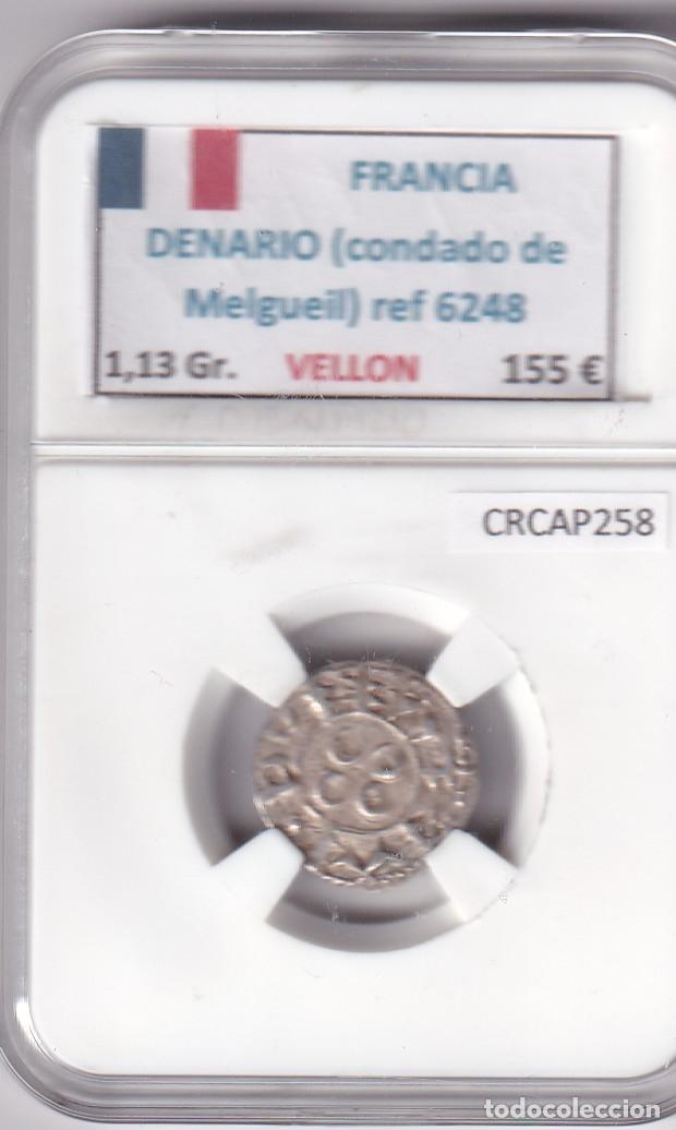 Monedas antiguas de Europa: CRCAP258 MONEDA FRANCIA DENARIO CONDADO DE MELGUEIL VELLON