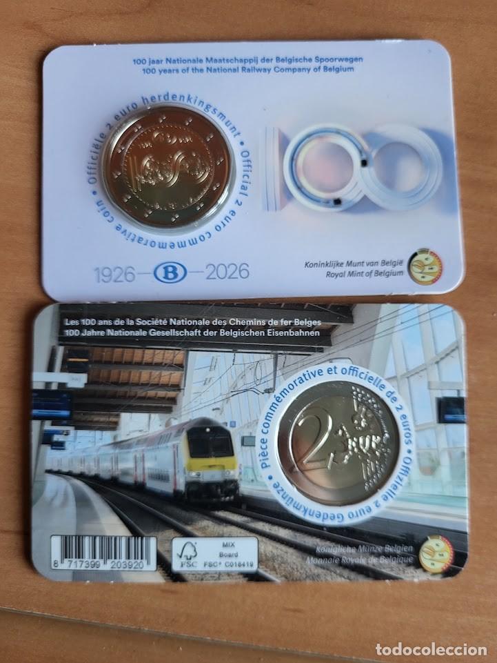 Monedas antiguas de Europa: Coincard 2 Euros Conmemorativa B&eacute;lgica 2026 - Ferrocalines SNCB - Versi&oacute;n holandesa