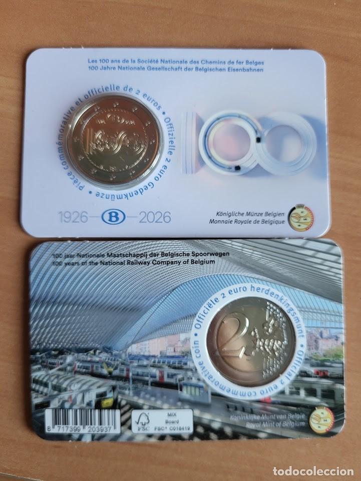 Monedas antiguas de Europa: Coincard 2 Euros Conmemorativa B&eacute;lgica 2026 - Ferrocalines SNCB - Versi&oacute;n francesa