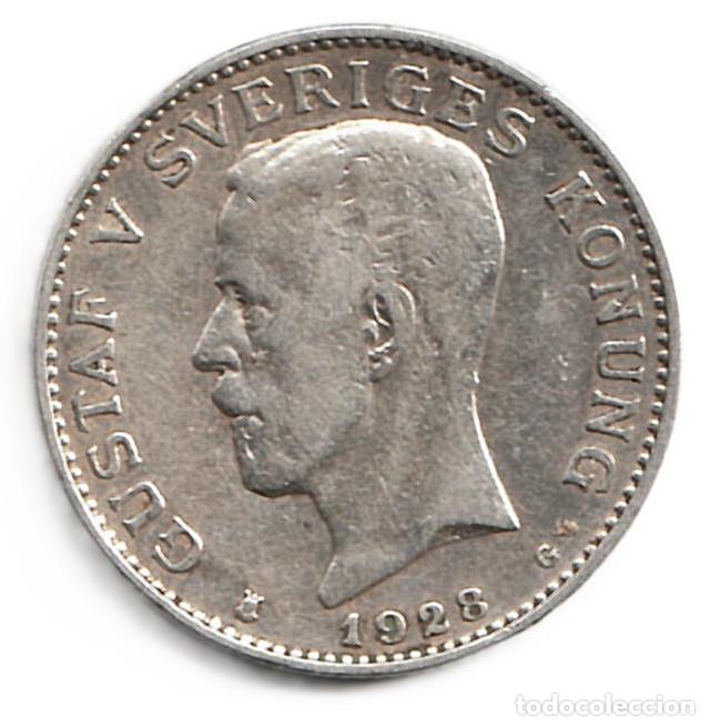 Monedas antiguas de Europa: Suecia 1 corona 1928 plata KM# 786