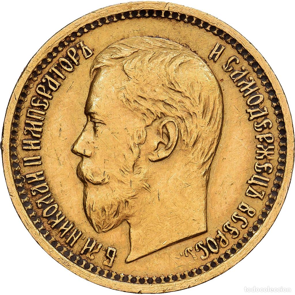 Monedas antiguas de Europa: [#1540029] Rusia, Nicholas II, 5 Roubles, 1897, St. Petersburg, Oro, MBC, KM:62