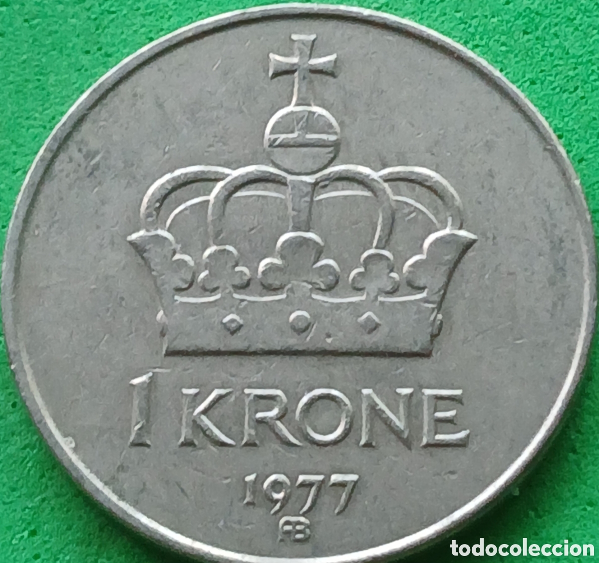 Monedas antiguas de Europa: Noruega 1 corona 1977 km#419