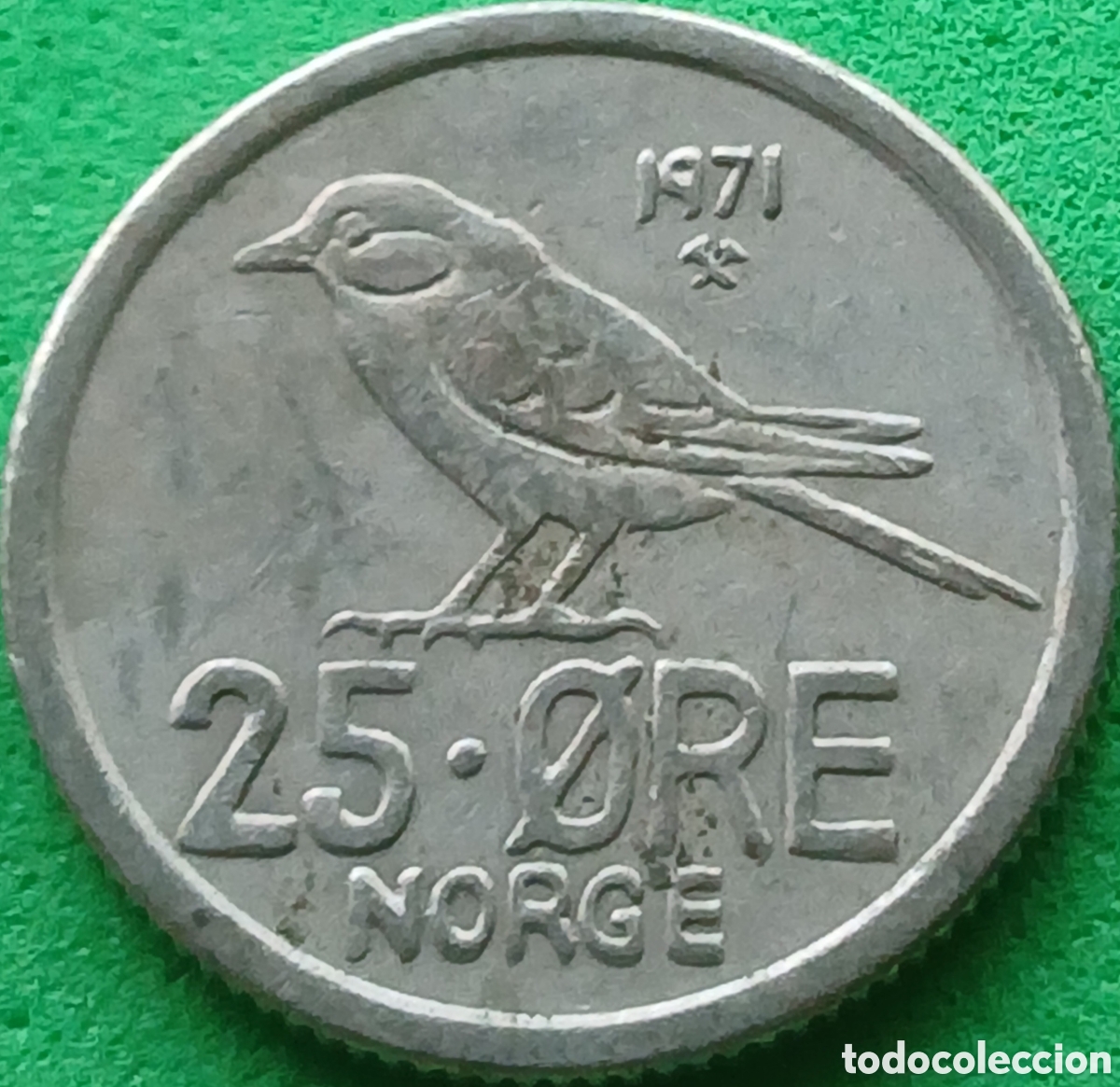 Monedas antiguas de Europa: Noruega 25 ore 1971 km#407