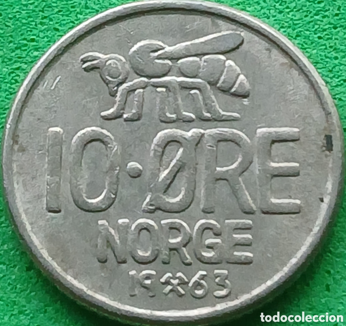 Monedas antiguas de Europa: Noruega 10 ore 1963 km#411