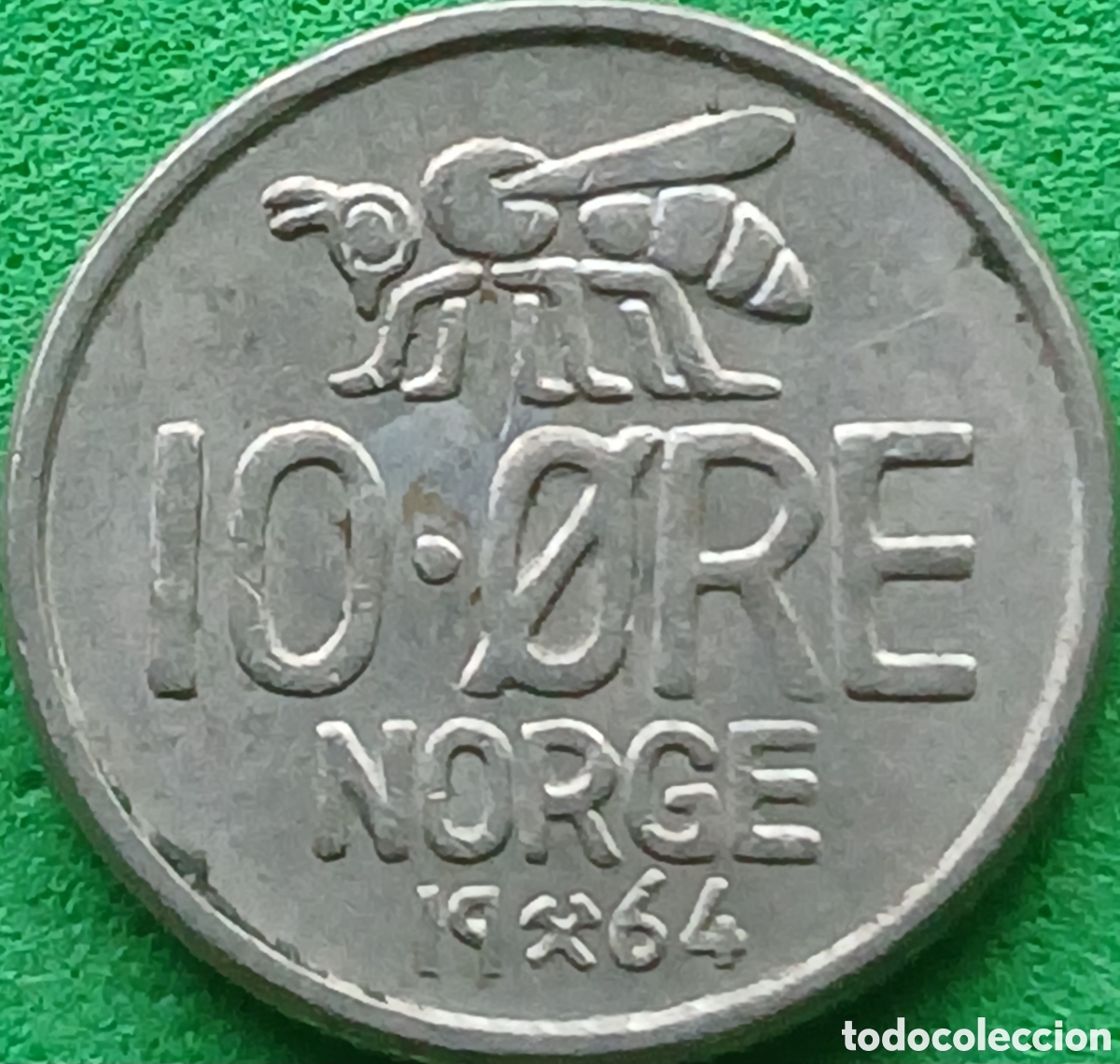 Monedas antiguas de Europa: Noruega 10 ore 1964 km#411