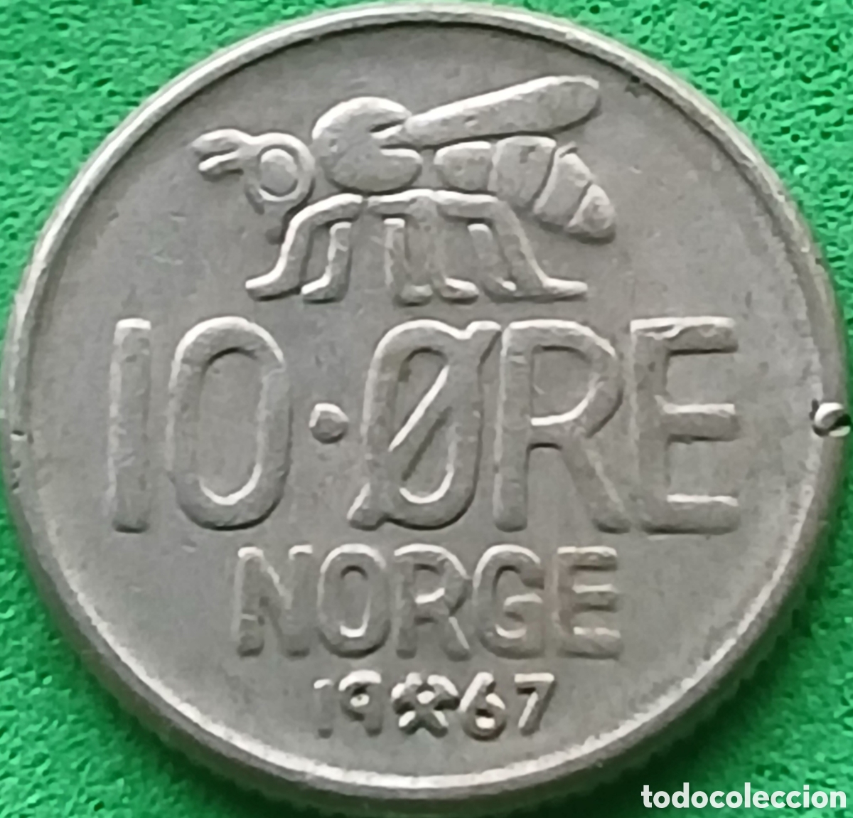 Monedas antiguas de Europa: Noruega 10 ore 1967 km#411