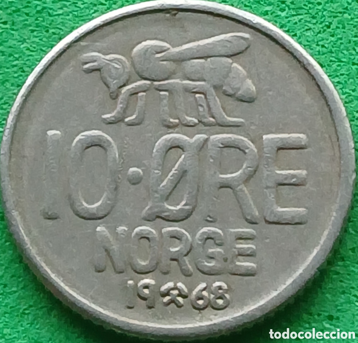 Monedas antiguas de Europa: Noruega 10 ore 1968 km#411