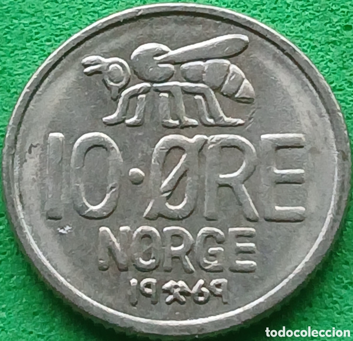 Monedas antiguas de Europa: Noruega 10 ore 1969 km#411