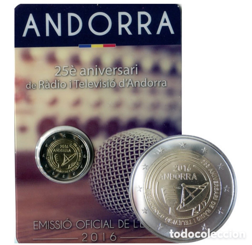 Monedas antiguas de Europa: Andorra 2 euros 2016 television