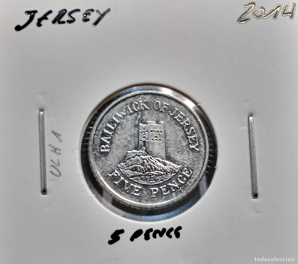 Monedas antiguas de Europa: JERSEY 5 PENIQUES / PENCE 2014 UC#1 EBC.