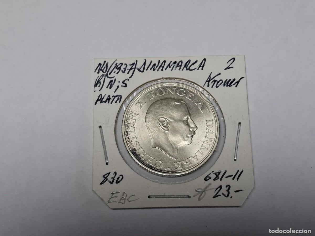 Monedas antiguas de Europa: 2 KRONER de PLATA de 1937 (h) N ;S KM 830 DINAMARCA en EBC