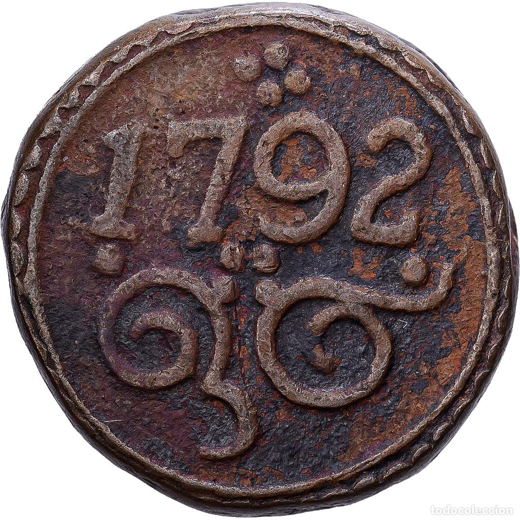 Monedas antiguas de Europa: [#139774] Sri Lanka, 2 Stuiver, 1792, Galle, VOC, Bronce, MBC, KM:30