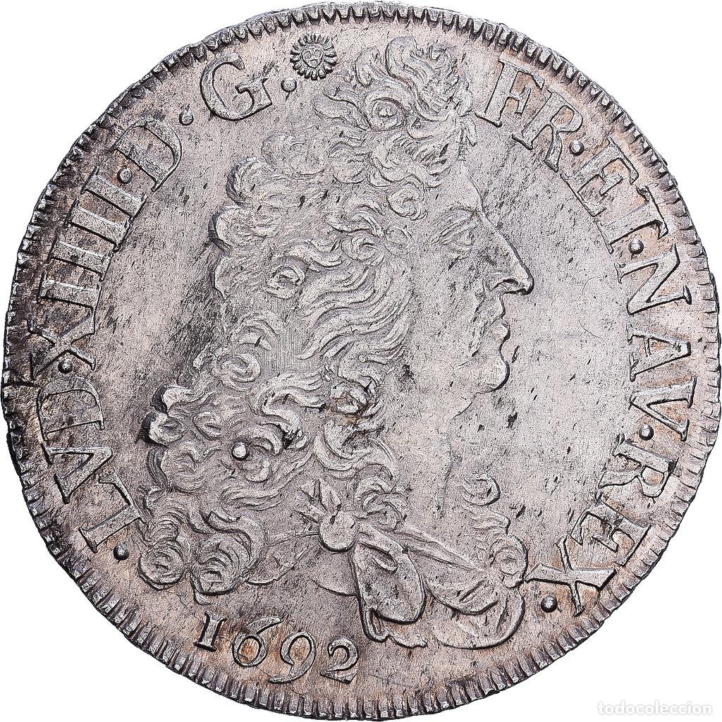 Monedas antiguas de Europa: [#139845] Francia, Louis XIV, Ecu aux 8 L, 1692, Rennes, Flan neuf, Plata, SC, Gadoury:216