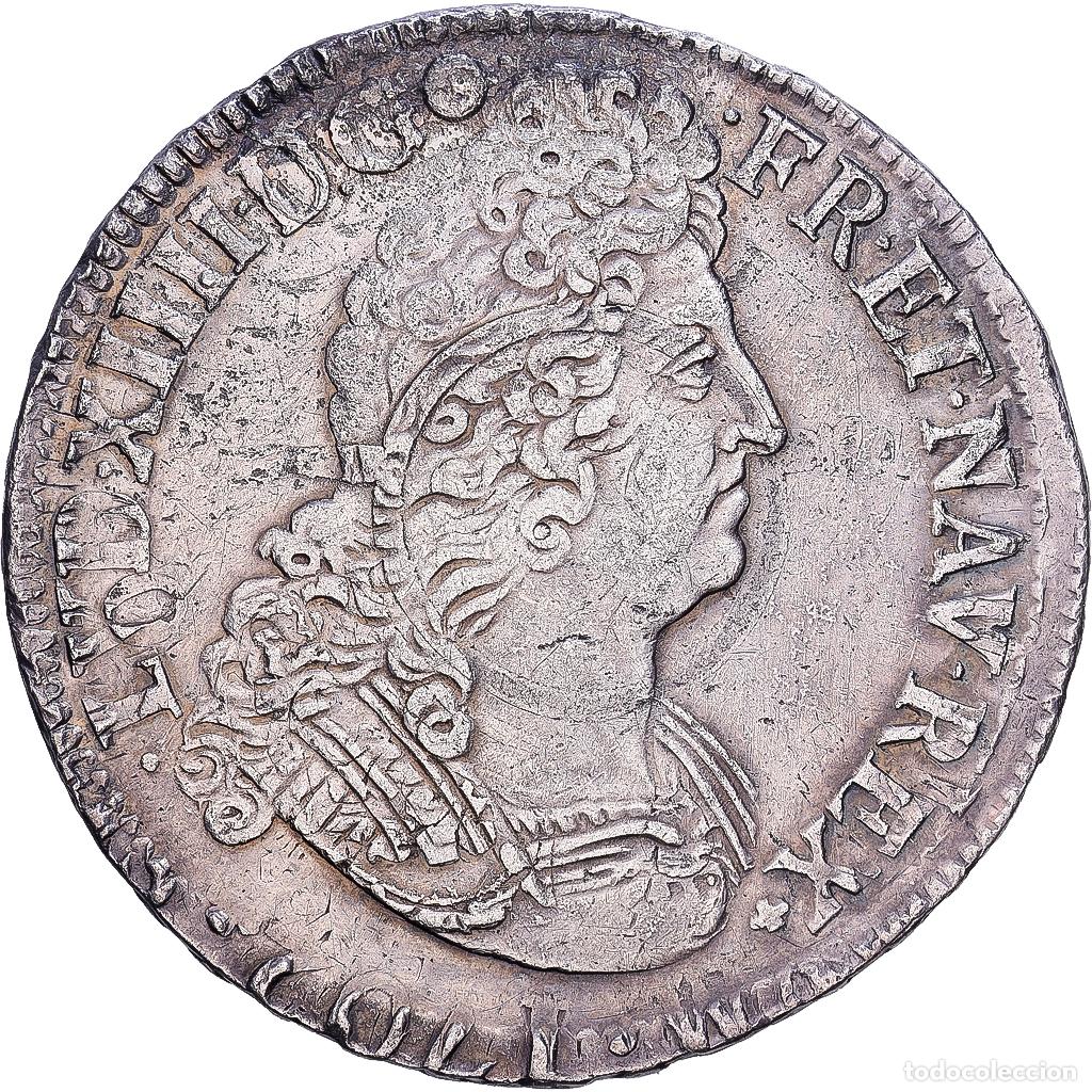 Monedas antiguas de Europa: [#139914] Francia, Louis XIV, Ecu aux 8 L, 1705, Nantes, 2nd type, r&eacute;form&eacute;, Plata, MBC