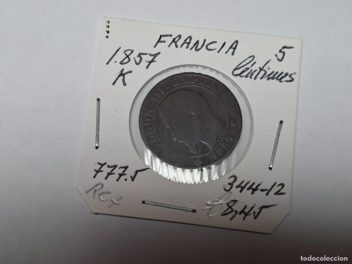Monedas antiguas de Europa: 5 CENTIMOS de 1857 K KM 777.5 FRANCIA en RC+