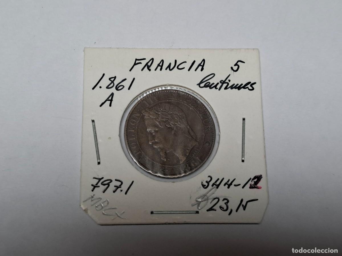 Monedas antiguas de Europa: 5 CENTIMOS de 1861 A KM 797.1 FRANCIA en MBC+