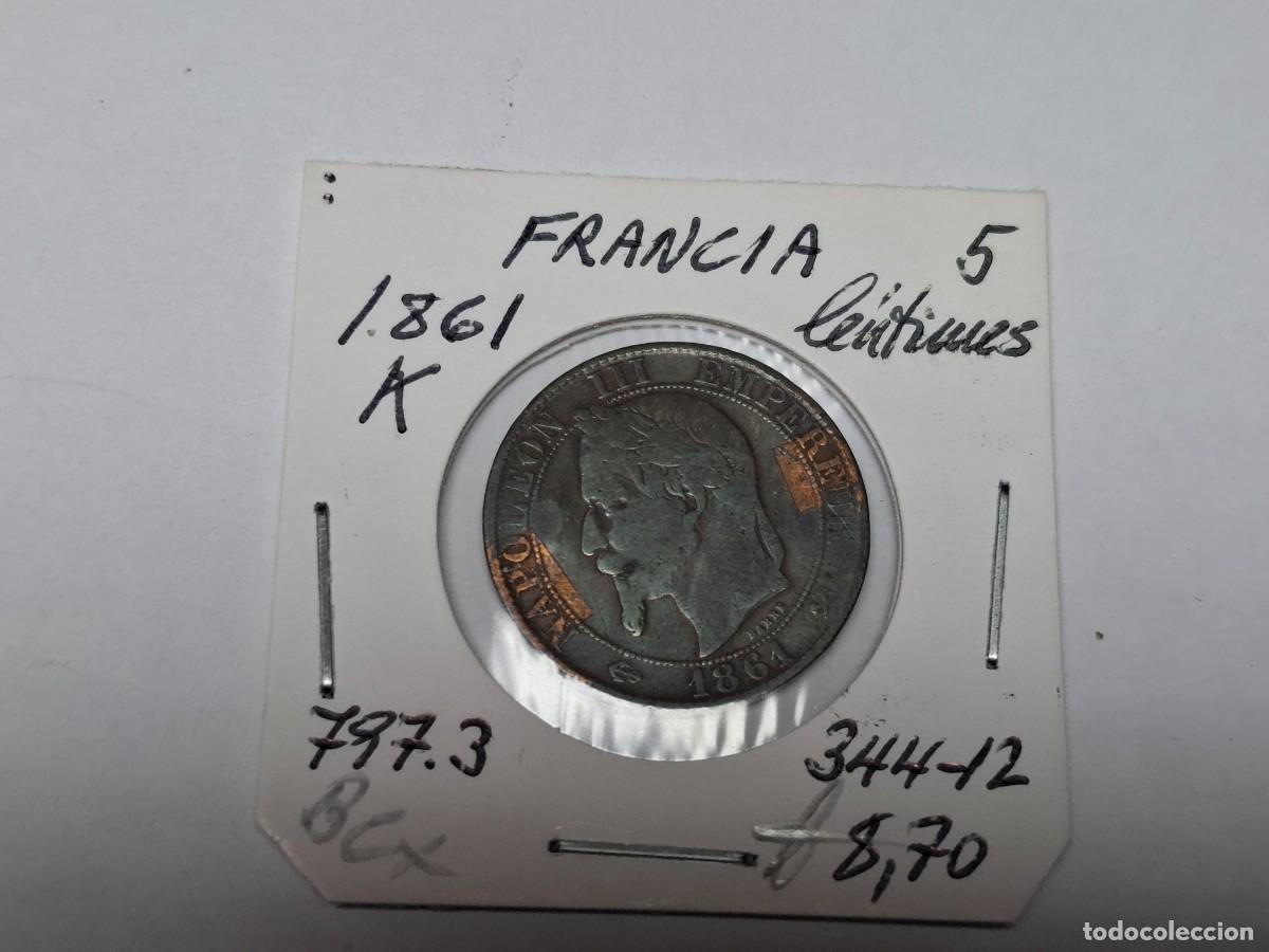 Monedas antiguas de Europa: 5 CENTIMOS de 1861 K KM 797.3 FRANCIA en BC+