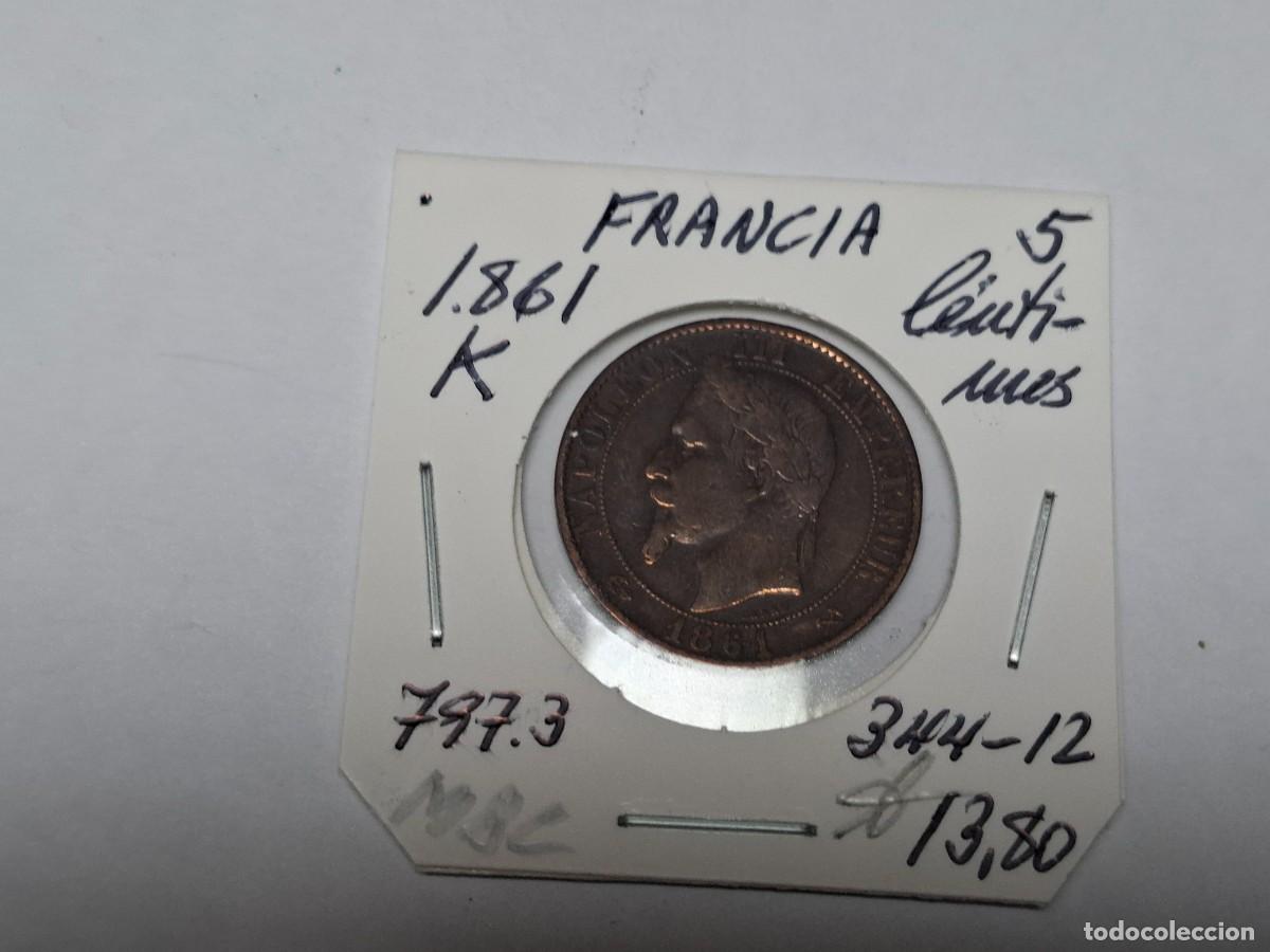Monedas antiguas de Europa: 5 CENTIMOS de 1861 K KM 797.3 FRANCIA en MBC