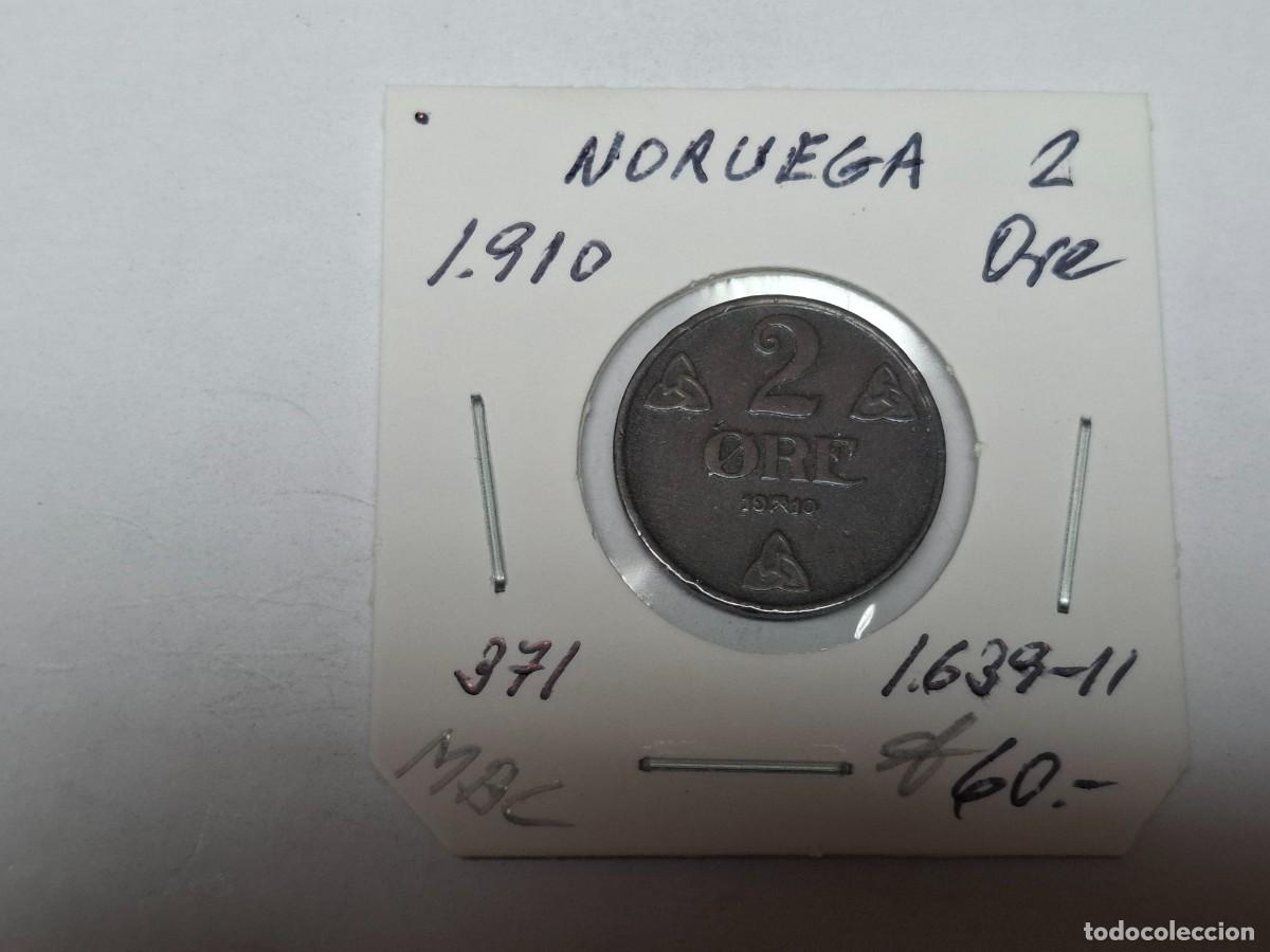 Monedas antiguas de Europa: 2 ORE de 1910 KM 371 NORUEGA en MBC