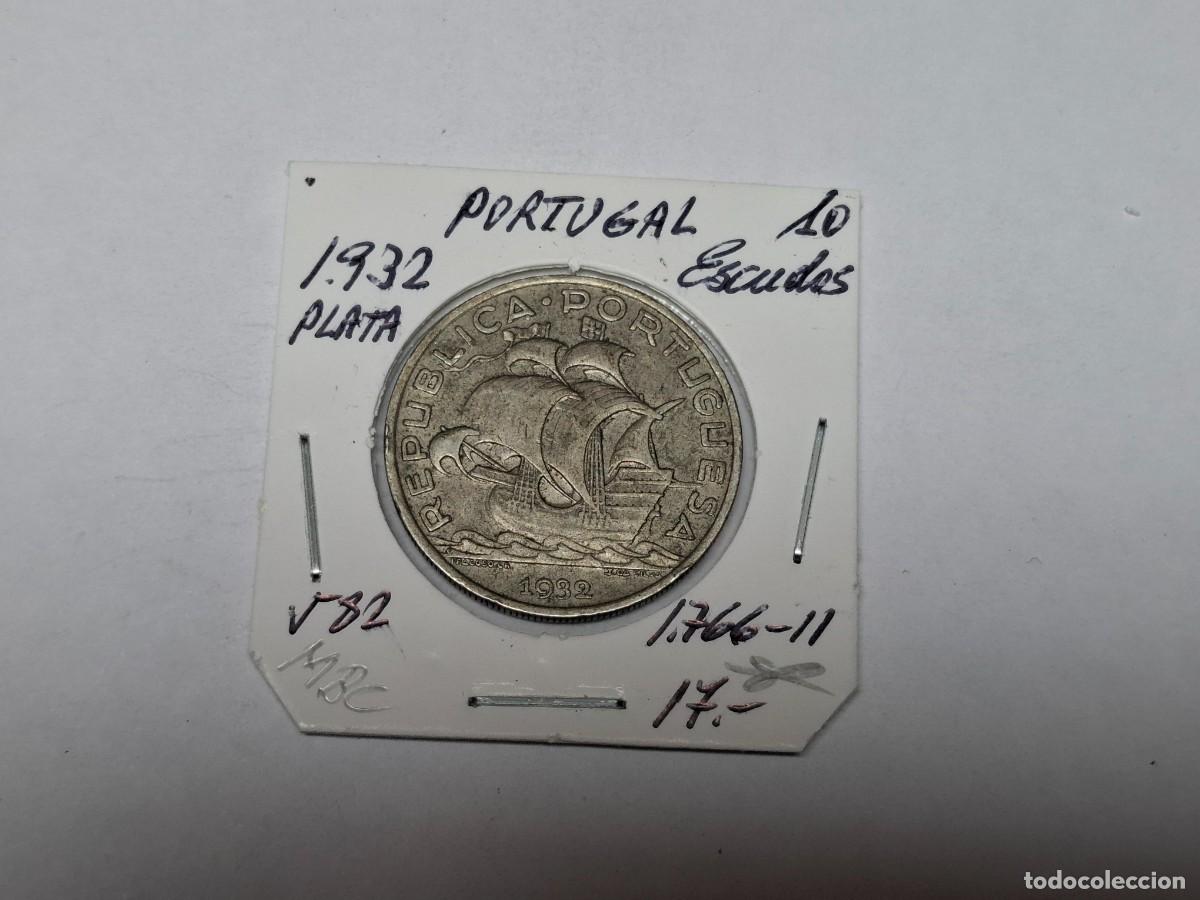 Monedas antiguas de Europa: 10 ESCUDOS de PLATA de 1932 KM 582 PORTUGAL en MBC
