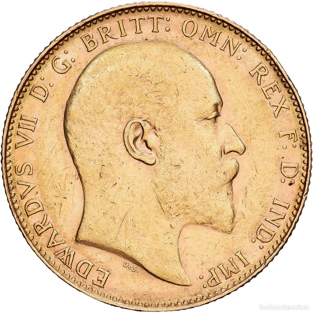 Monedas antiguas de Europa: [#1540040] Gran Breta&ntilde;a, George V, Sovereign, 1908, Oro, MBC, KM:820