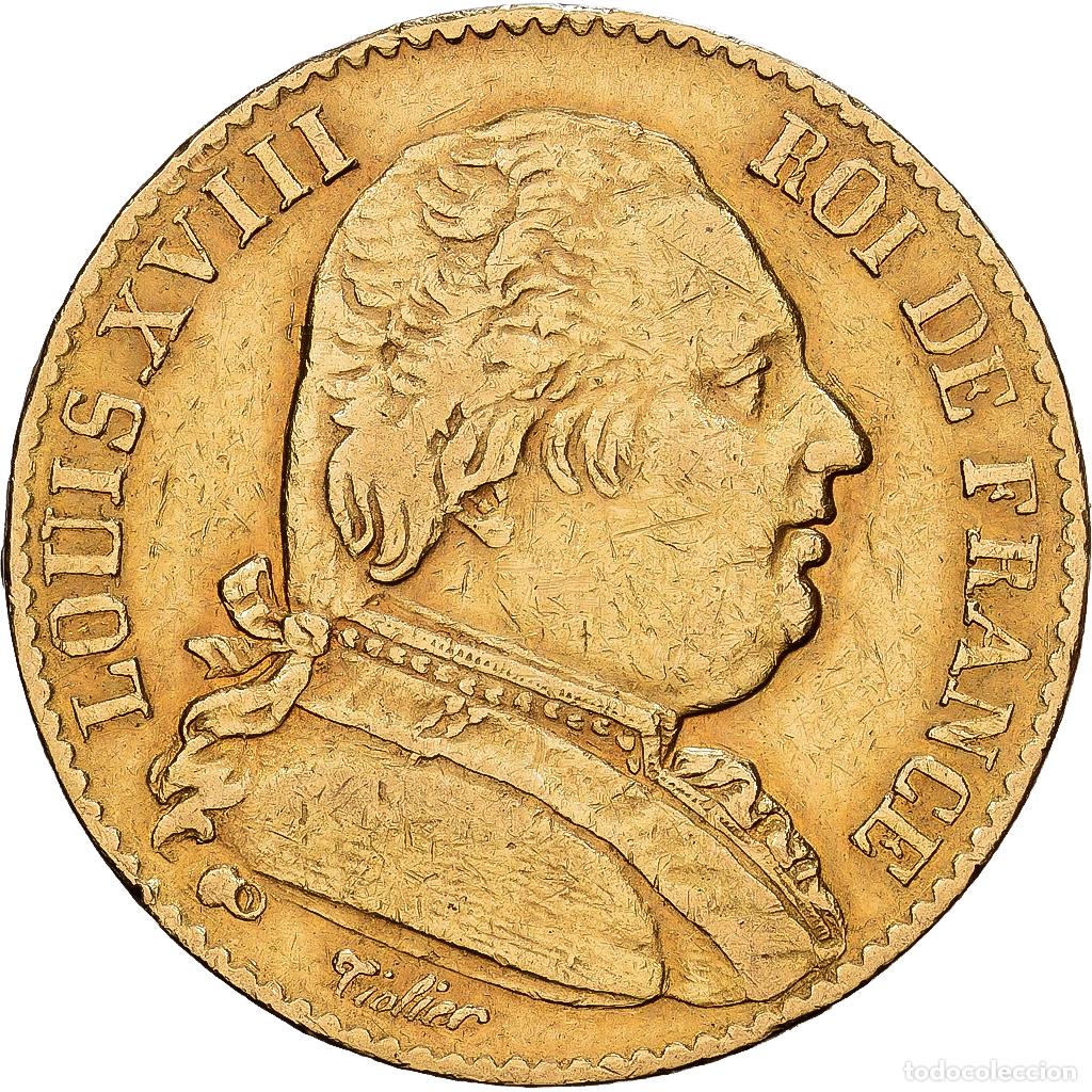 Monedas antiguas de Europa: [#1540068] Francia, Louis XVIII, 20 Francs, Louis XVIII, 1815, Paris, Oro, BC+, KM:706.1