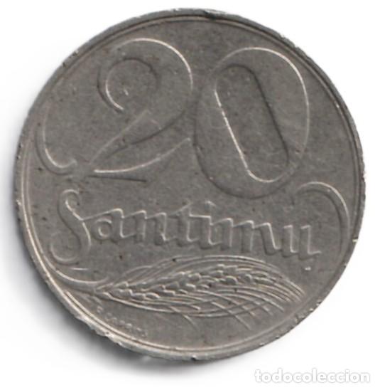 Monedas antiguas de Europa: Letonia 20 santimu 1922 KM# 5