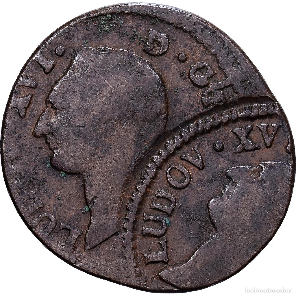 Monedas antiguas de Europa: [#139744] Francia, Louis XVI, Sol, Faut&eacute;e, Cobre, BC+, Gadoury:350
