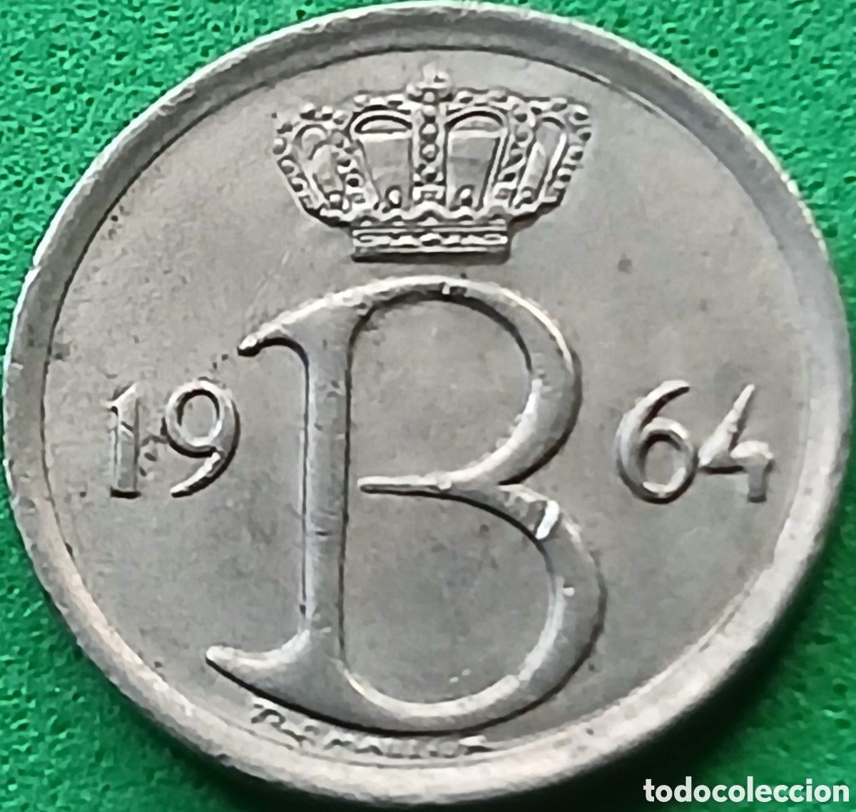 Monedas antiguas de Europa: B&eacute;lgica 25 c&eacute;ntimos 1964 km#153 Belgique