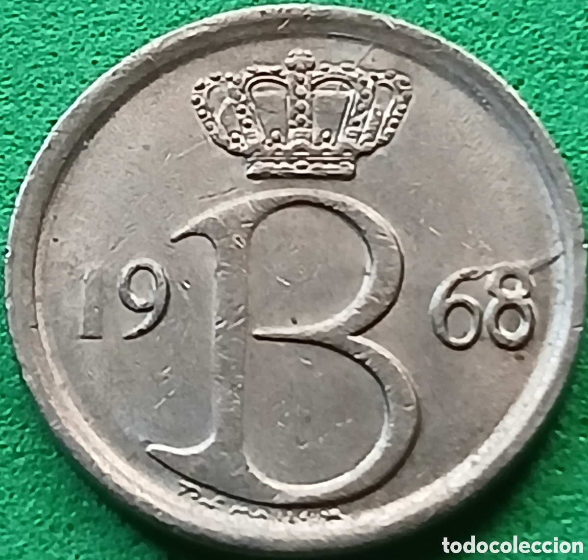 Monedas antiguas de Europa: B&eacute;lgica 25 c&eacute;ntimos 1968 km#154 Belgie