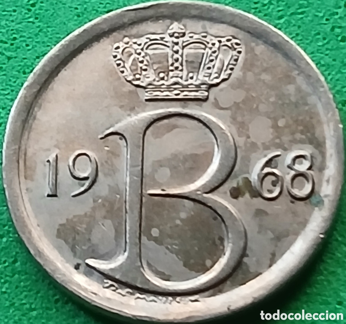 Monedas antiguas de Europa: B&eacute;lgica 25 c&eacute;ntimos 1968 km#153 Belgique