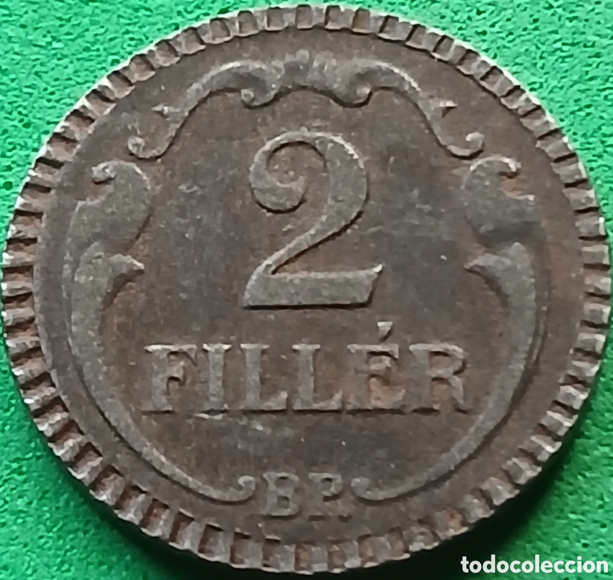 Monedas antiguas de Europa: Hungr&iacute;a 2 filler 1940 km#518 borde moldeado