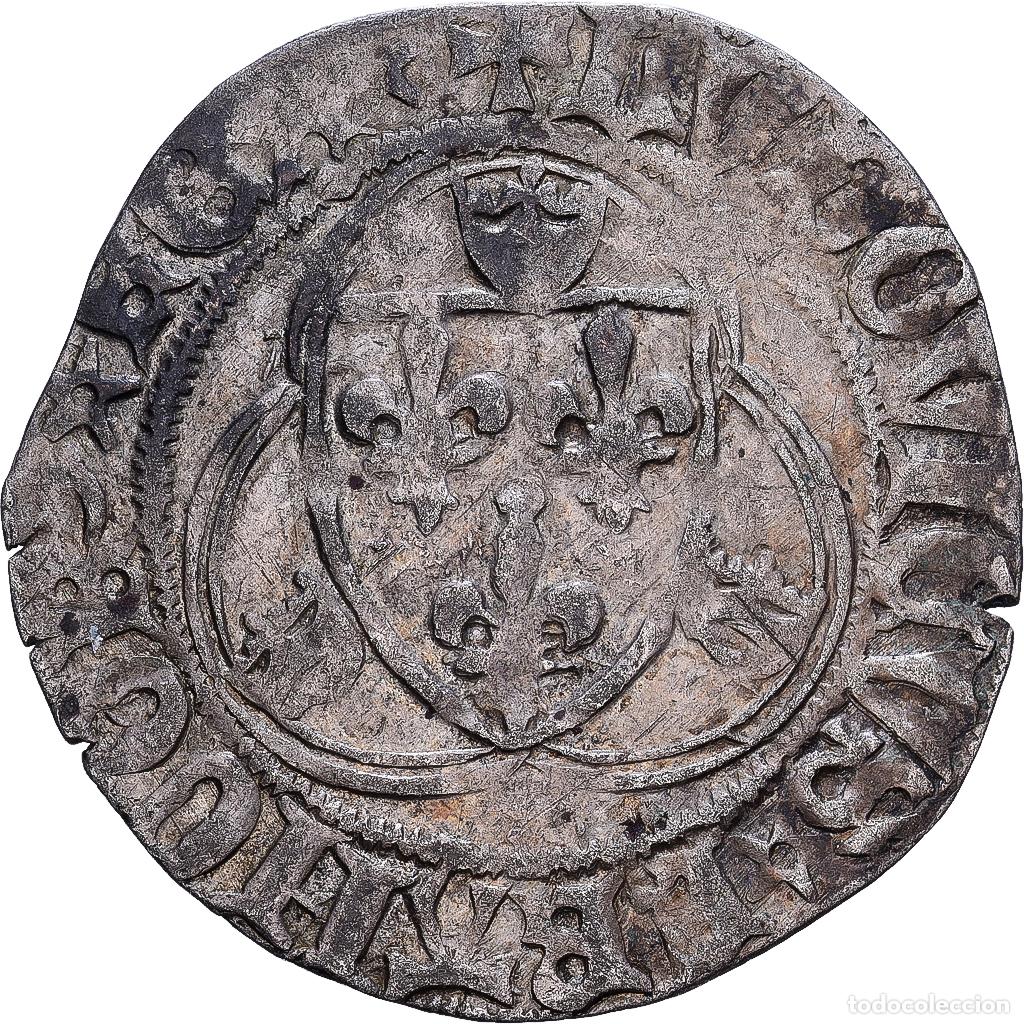 Monedas antiguas de Europa: [#139854] Francia, Louis XI, Blanc &agrave; la couronne, 1461-1474, Saint L&ocirc;, Vell&oacute;n, BC+