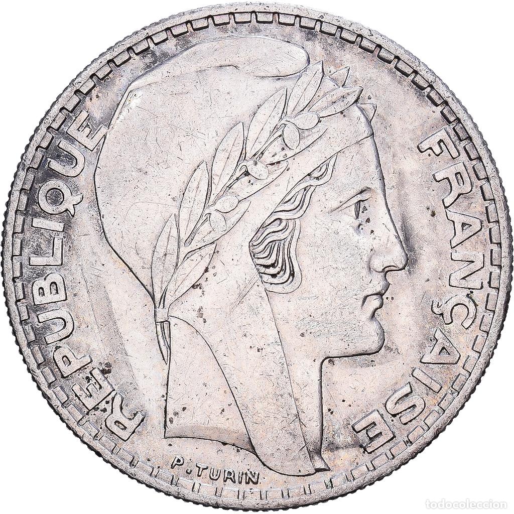 Monedas antiguas de Europa: [#1530530] Francia, 20 Francs, Turin, 1938, Paris, Plata, MBC+, Gadoury:852, KM:879